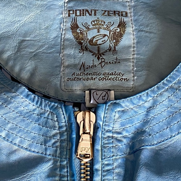 Point Zero Nicole Benisti Vegan Leather Moto Jacket, Size L - Picture 3 of 9